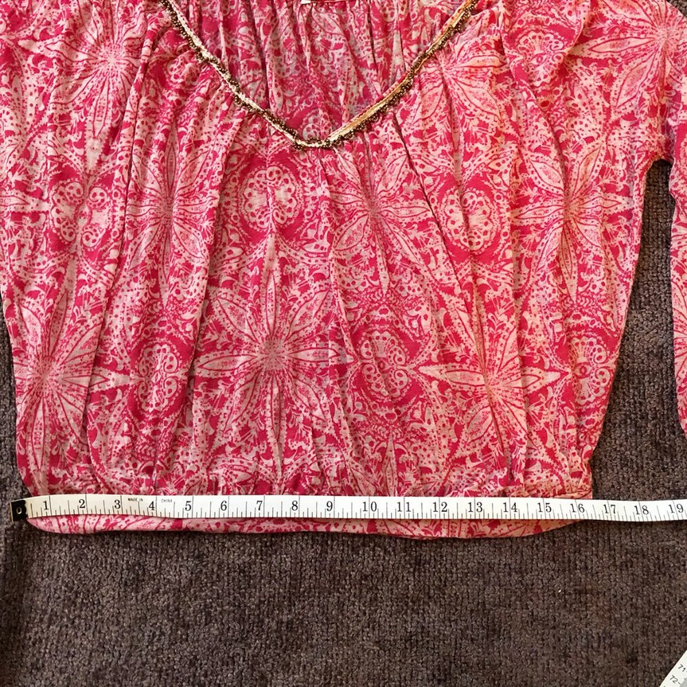 Free People SAFFRON FIELDS EMBELLISHED TEE CHERRY COMBO - Picture 5 of 14